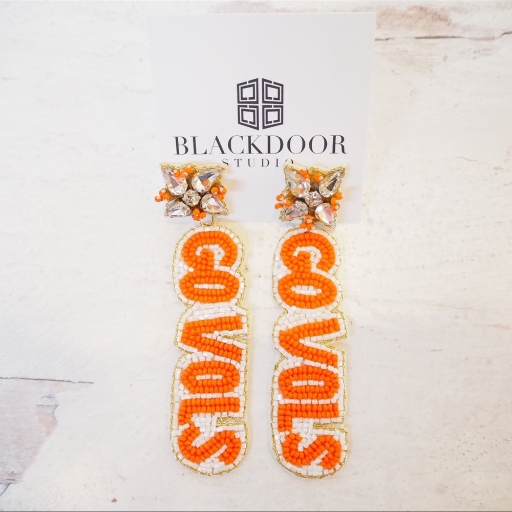 Beaded Go Vols Tennessee Game Day Earrings